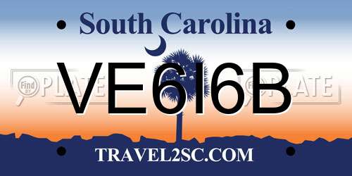 VE6I6B South Carolina License Plate