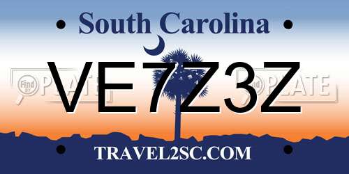 VE7Z3Z South Carolina License Plate