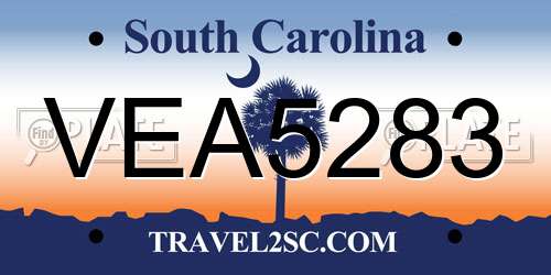 VEA5283 South Carolina License Plate