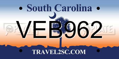 VEB962 South Carolina License Plate