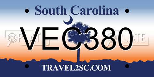 VEC380 South Carolina License Plate