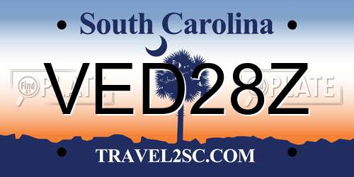 VED28Z South Carolina License Plate