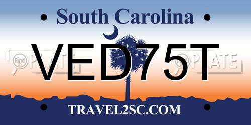 VED75T South Carolina License Plate