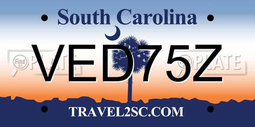VED75Z South Carolina License Plate