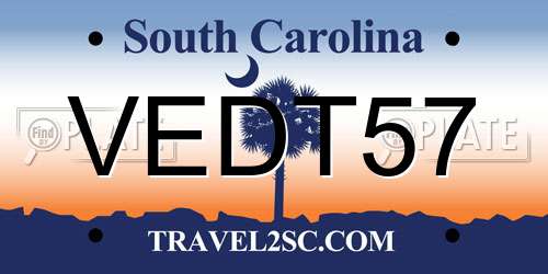 VEDT57 South Carolina License Plate