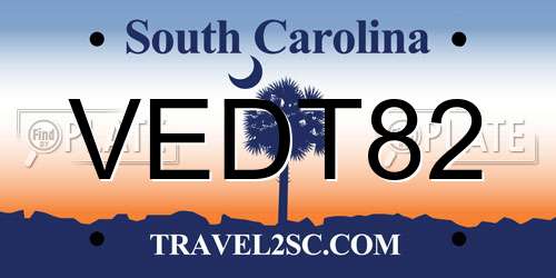 VEDT82 South Carolina License Plate