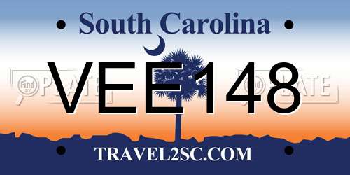 VEE148 South Carolina License Plate