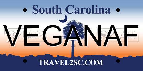 VEGANAF South Carolina License Plate