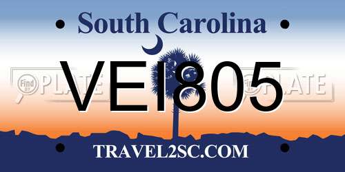 VEI805 South Carolina License Plate