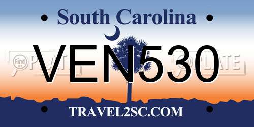 VEN530 South Carolina License Plate