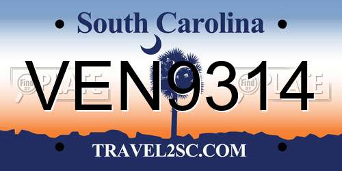 VEN9314 South Carolina License Plate