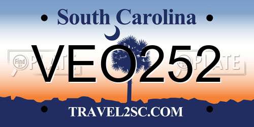 VEO252 South Carolina License Plate