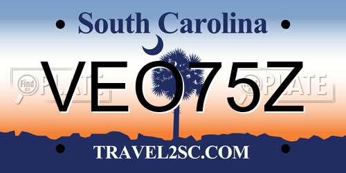 VEO75Z South Carolina License Plate