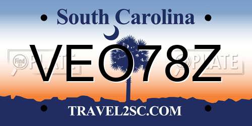 VEO78Z South Carolina License Plate