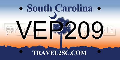 VEP209 South Carolina License Plate