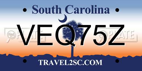 VEQ75Z South Carolina License Plate