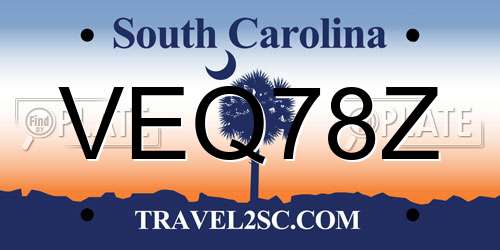 VEQ78Z South Carolina License Plate