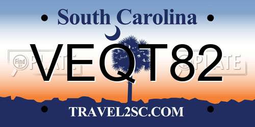 VEQT82 South Carolina License Plate