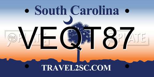 VEQT87 South Carolina License Plate