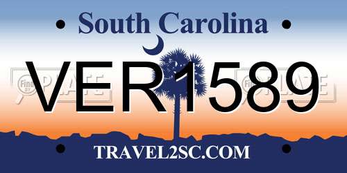 VER1589 South Carolina License Plate