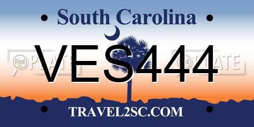 VES444 South Carolina License Plate