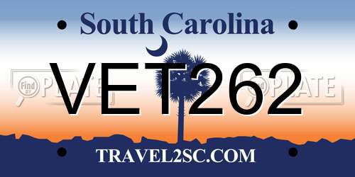 VET262 South Carolina License Plate