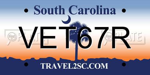 VET67R South Carolina License Plate