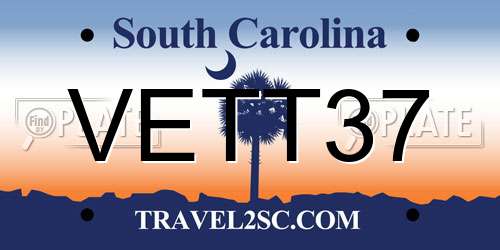 VETT37 South Carolina License Plate