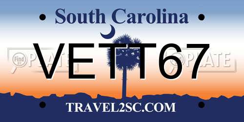VETT67 South Carolina License Plate