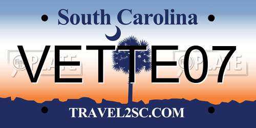 VETTE07 South Carolina License Plate