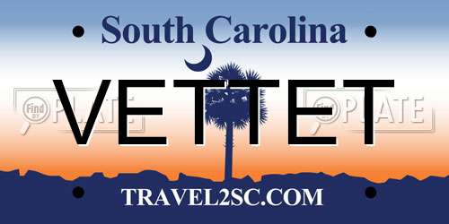 VETTET South Carolina License Plate