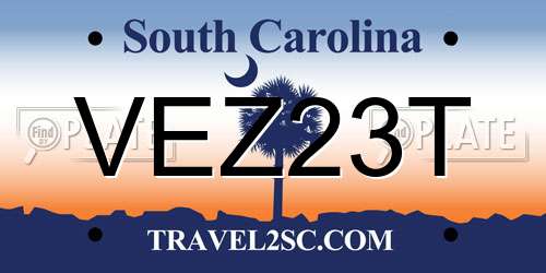 VEZ23T South Carolina License Plate