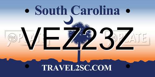 VEZ23Z South Carolina License Plate