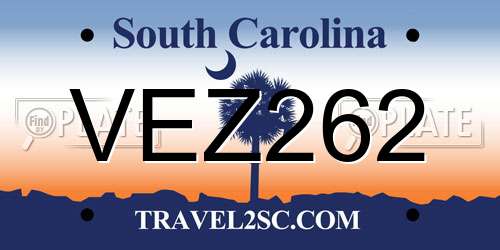 VEZ262 South Carolina License Plate