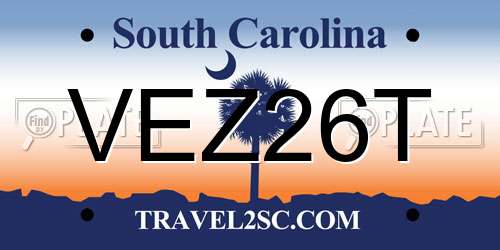 VEZ26T South Carolina License Plate