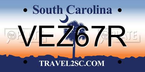 VEZ67R South Carolina License Plate
