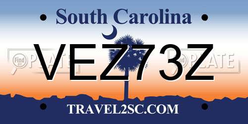 VEZ73Z South Carolina License Plate