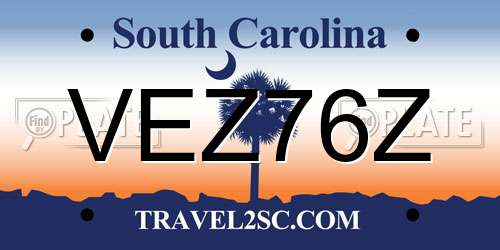 VEZ76Z South Carolina License Plate