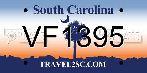 VF1395 South Carolina License Plate