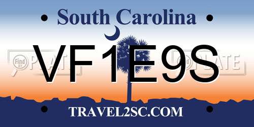 VF1E9S South Carolina License Plate