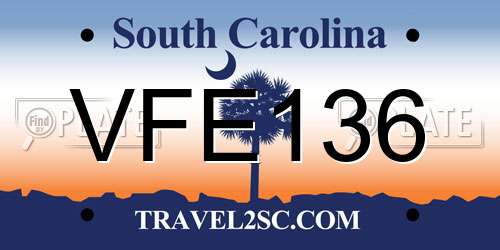VFE136 South Carolina License Plate