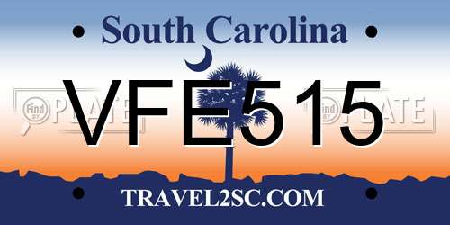 VFE515 South Carolina License Plate