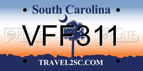 VFF311 South Carolina License Plate