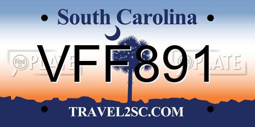 VFF891 South Carolina License Plate