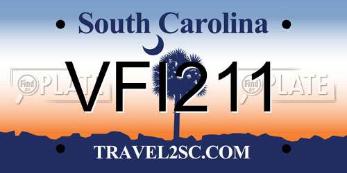 VFI211 South Carolina License Plate