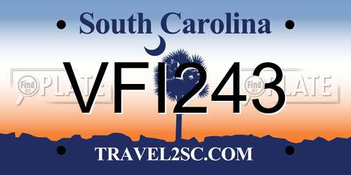 VFI243 South Carolina License Plate