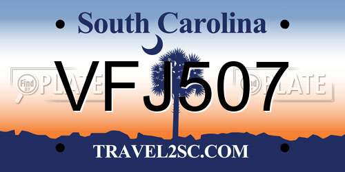 VFJ507 South Carolina License Plate