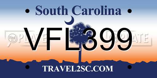 VFL399 South Carolina License Plate