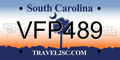 VFP489 South Carolina License Plate