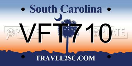 VFT710 South Carolina License Plate